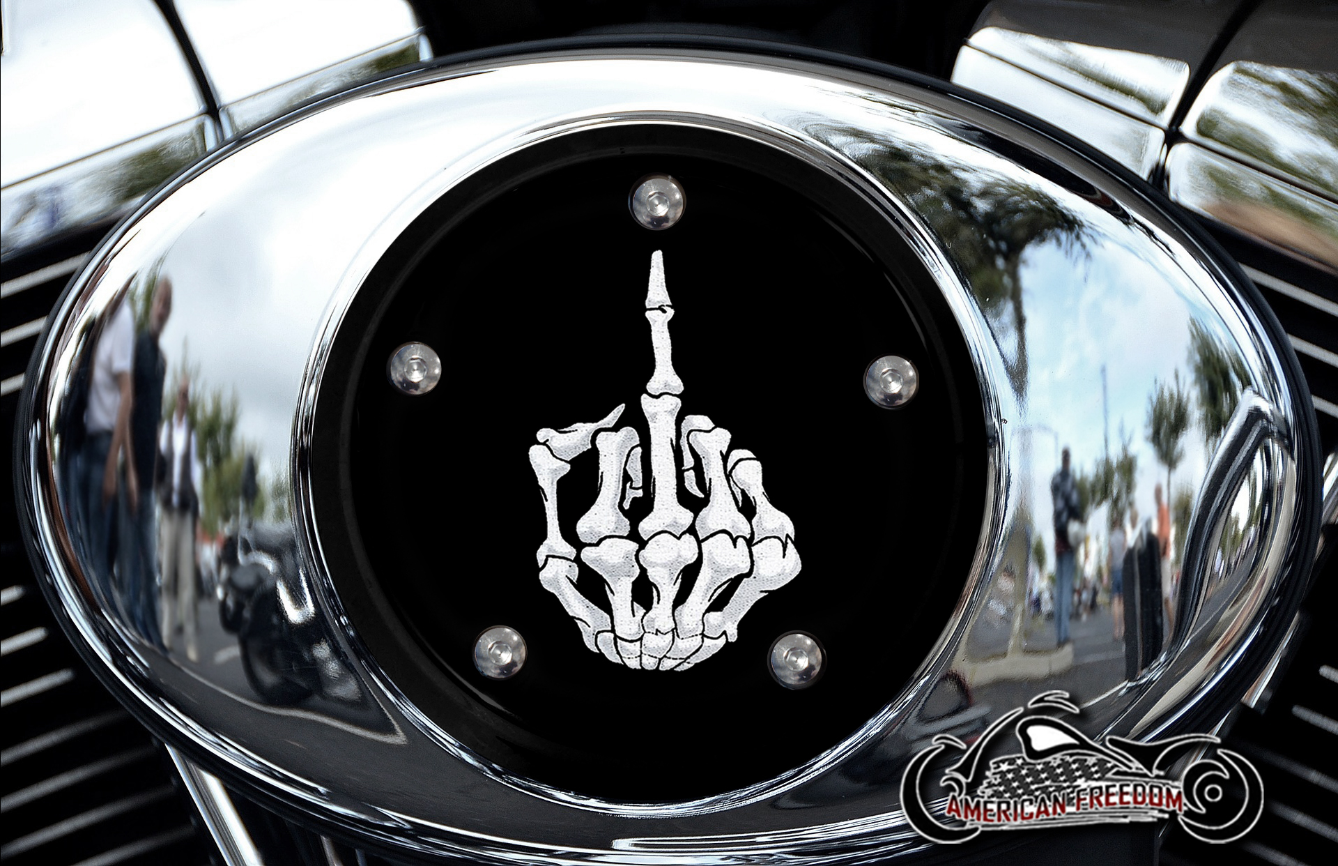 Harley Air Cleaner Cover - Boned Middle Finger